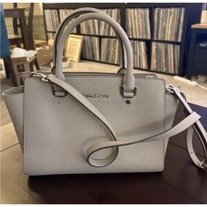 Michael Kors Selma Light Gray Satchel